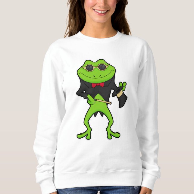 Frog som magiker med magiskt trollspö och Hat T Shirt (Framsida)