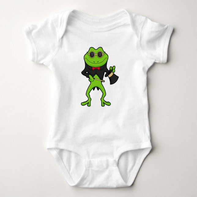 Frog som magiker med magiskt trollspö och Hat T Shirt (Framsida)