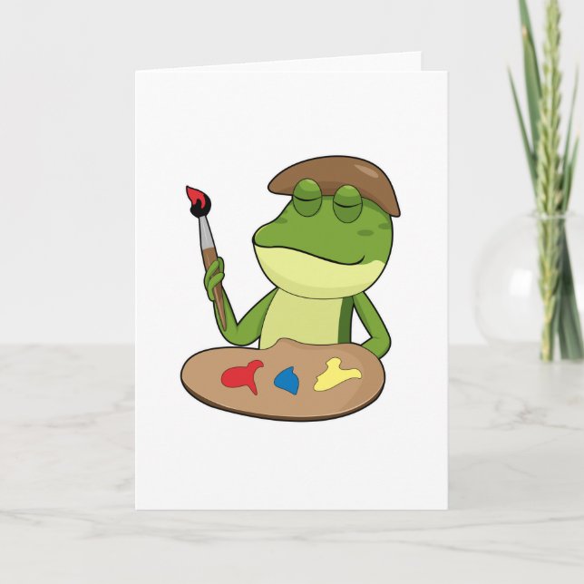Frog som målarfärg med pensel och färg kort (Framsida)