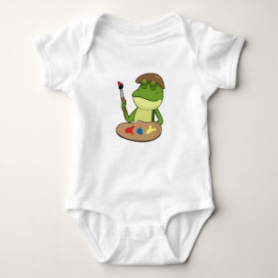Frog som målarfärg med pensel och färg t shirt