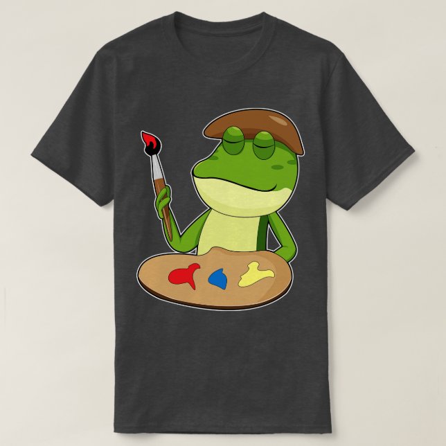 Frog som målarfärg med pensel och färg t shirt (Design framsida)