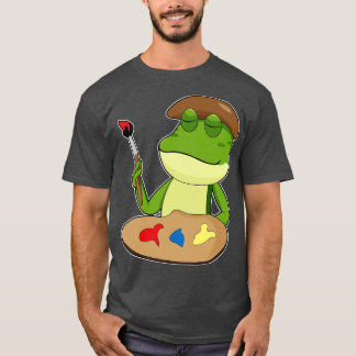 Frog som målarfärg med pensel och färg t shirt