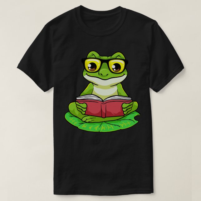 Frog som nerd med glasögon Bok T Shirt (Design framsida)