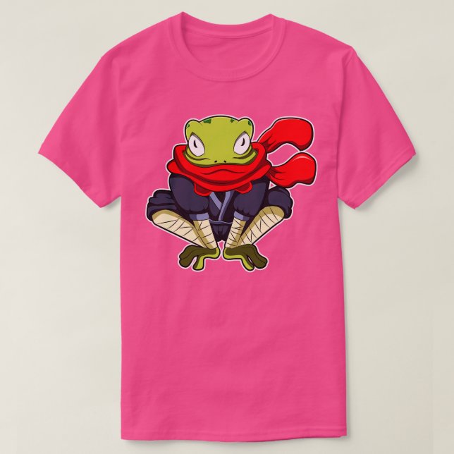 Frog som Ninja med Scarf T Shirt (Design framsida)