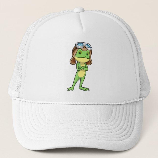 Frog som pilot med hatt och glas keps (Framsida)