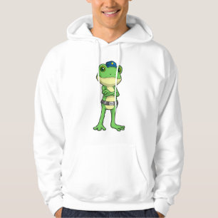 Frog som polis med polishatt hoodie