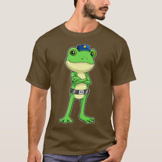Frog som polis med polishatt t shirt