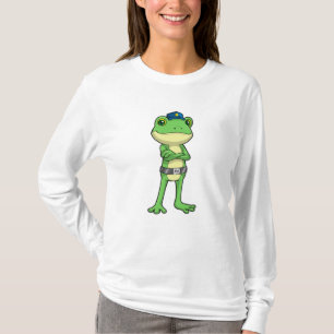 Frog som polis med polishatt t shirt