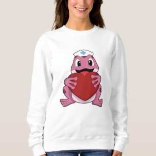 Frog som sjuksköterska med hjärta t shirt