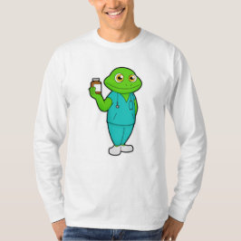Frog som sjuksköterska med medicin och stetoscope t shirt