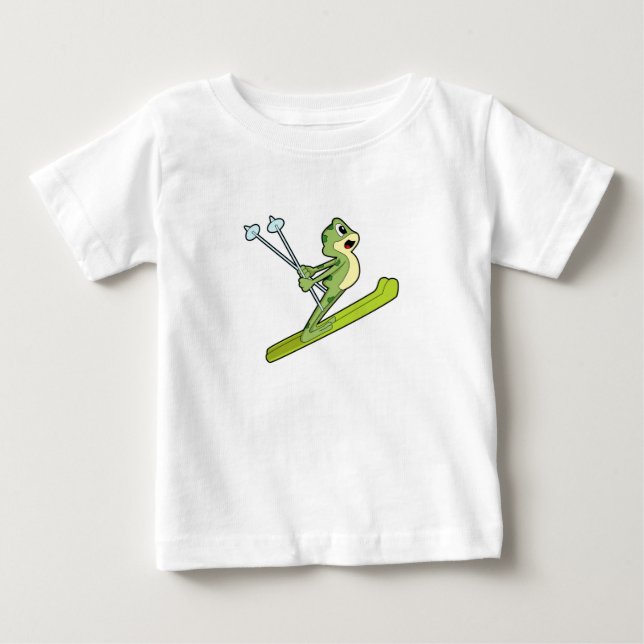 Frog som Ski-jumper med Ski.PNG T Shirt (Framsida)