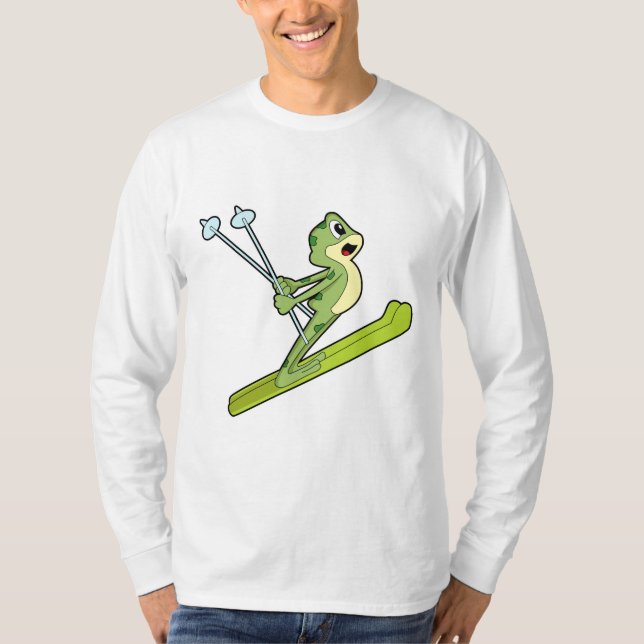 Frog som Ski-jumper med Ski.PNG T Shirt (Framsida)
