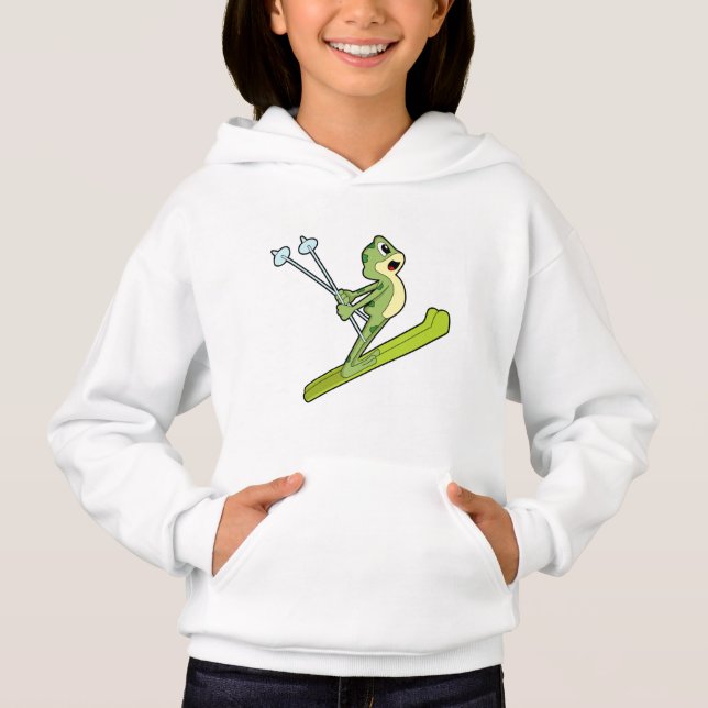 Frog som Ski-jumper med Ski.PNG T Shirt (Framsida)