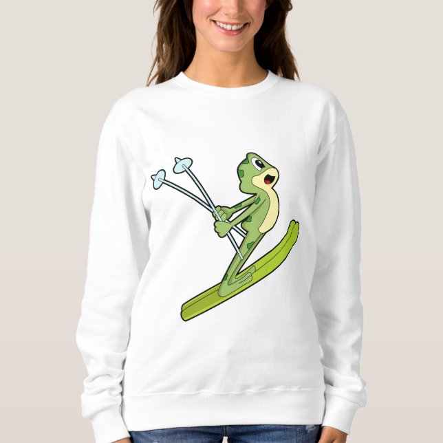 Frog som Ski-jumper med Ski.PNG T Shirt (Framsida)