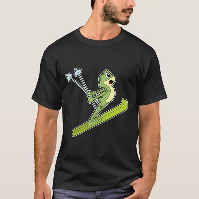 Frog som Ski-jumper med Ski.PNG T Shirt (Framsida)