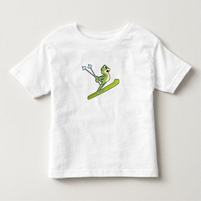 Frog som Ski-jumper med Ski.PNG T Shirt (Framsida)