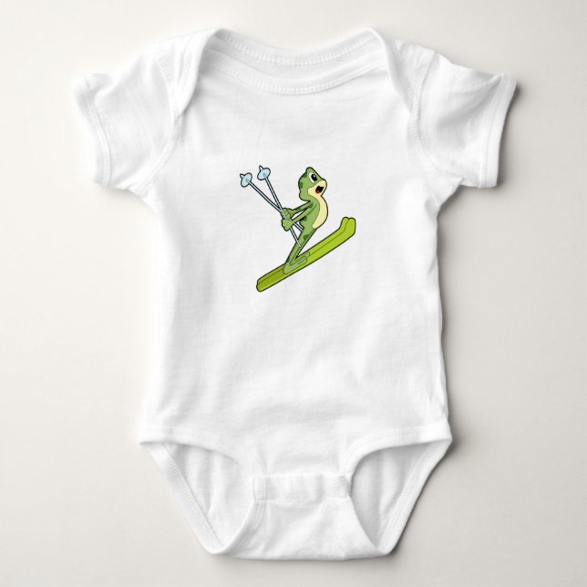 Frog som Ski-jumper med Ski.PNG T Shirt (Framsida)