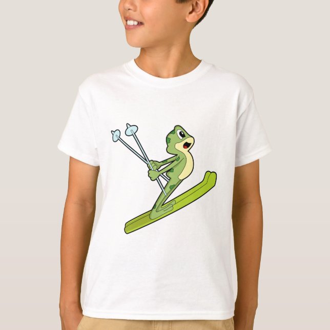 Frog som Ski-jumper med Ski.PNG T Shirt (Framsida)