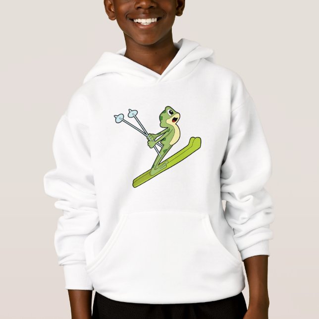 Frog som Ski-jumper med Ski.PNG T Shirt (Framsida)
