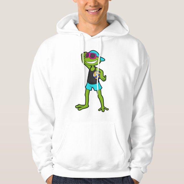 Frog som Volleyball-spelare med Volleyball Hoodie (Framsida)