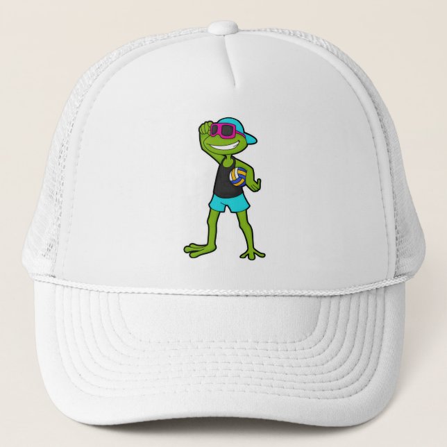 Frog som Volleyball-spelare med Volleyball Keps (Framsida)