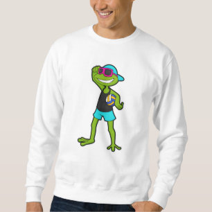 Frog som Volleyball-spelare med Volleyball Lång Ärmad Tröja