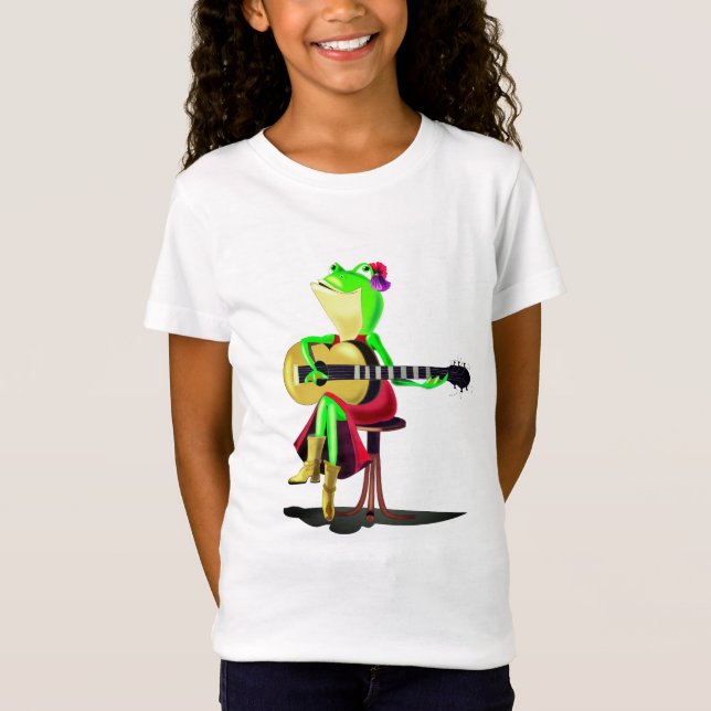 Frog Spela Guitar Barn T-Shirt (Framsida)