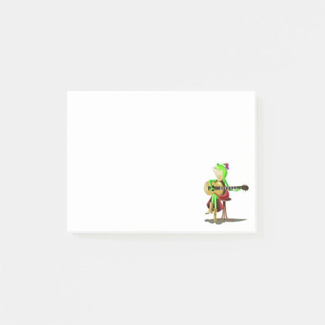 Frog Spela Guitar Funny Post-it® Notes Post-it Block (Framsida)