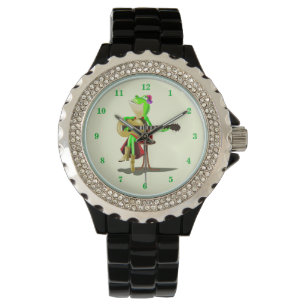Frog Spela Guitar Romantic Funny Watch Armbandsur