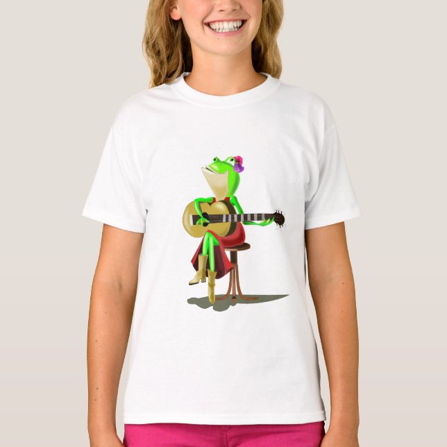 Frog Spela Guitar - T Shirt (Framsida)