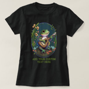 Frog Spela Guitar Wildfower Toad, Frog Älskare T Shirt