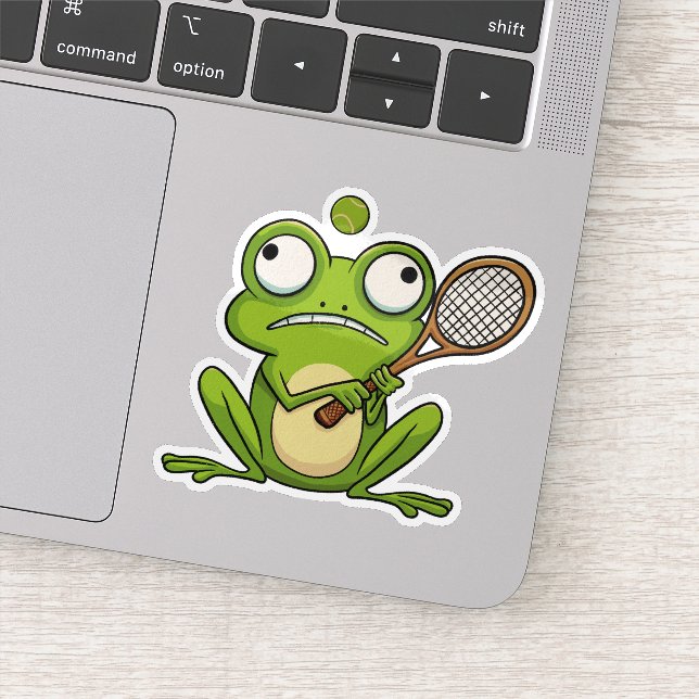 Frog Spela Tennis Klistermärken (Detalj)