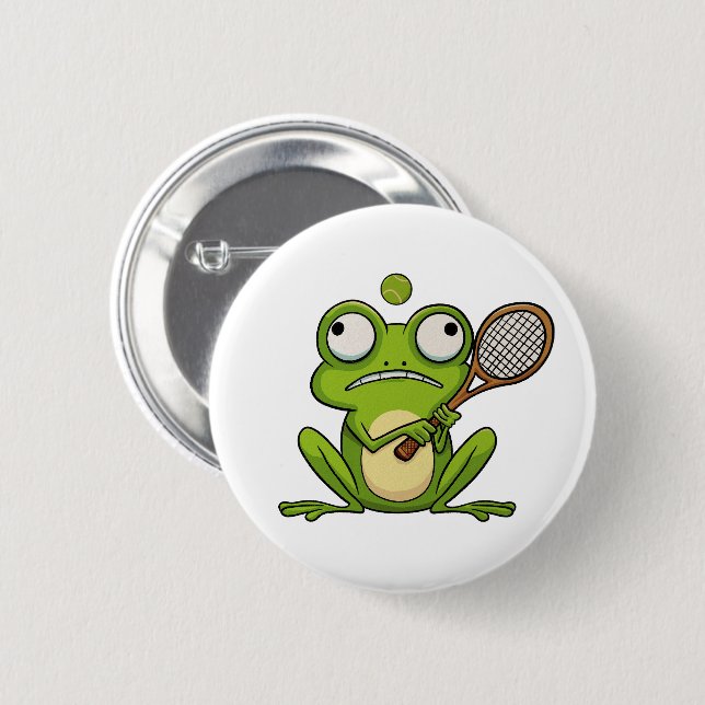 Frog Spela Tennis Knapp (Framsida & baksida)