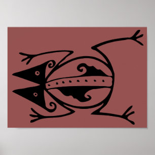Frog stamkonst Argentina gammal folkkonst Poster