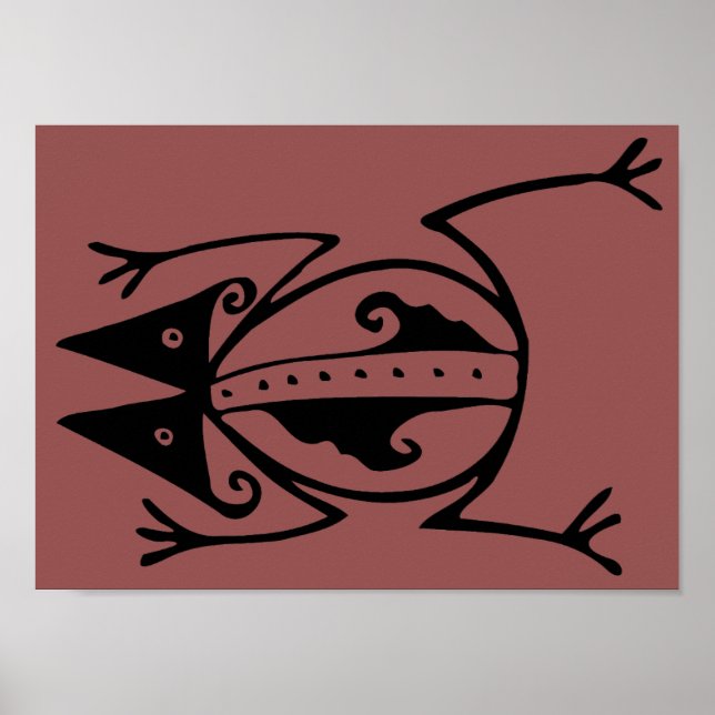 Frog stamkonst Argentina gammal folkkonst Poster (Framsidan)