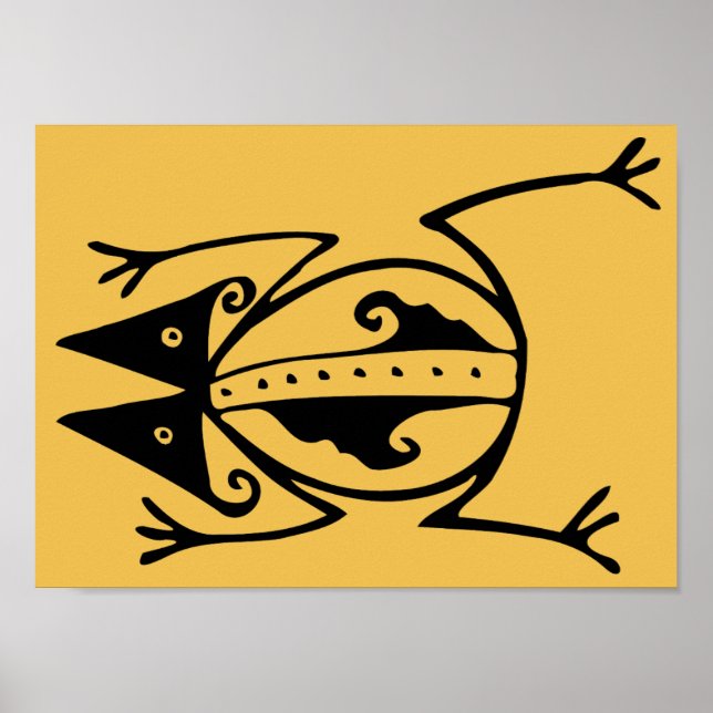 Frog stamkonst Argentina gammal folkkonst Poster (Framsidan)