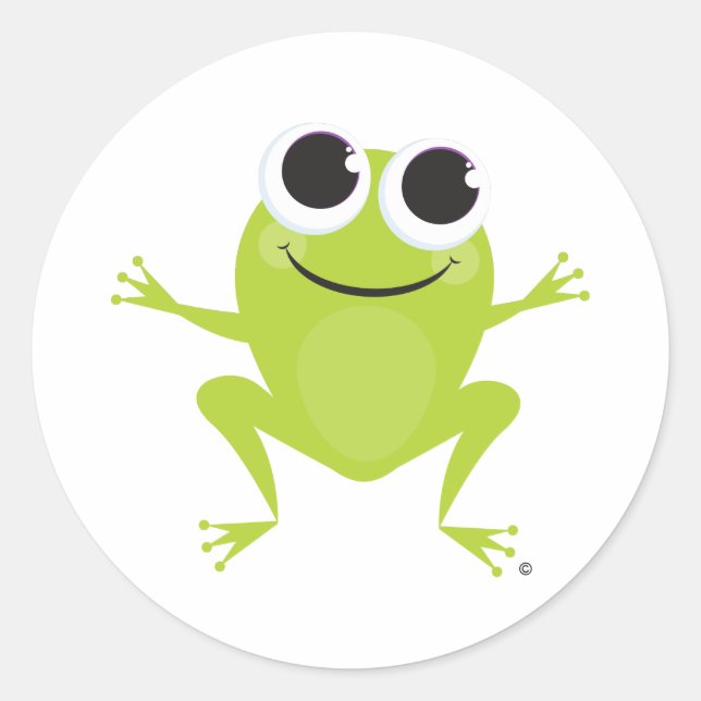 Frog Sticker Runt Klistermärke (Framsida)