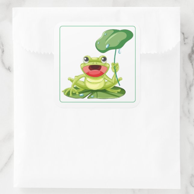 Frog Stickers Fyrkantigt Klistermärke (Väska)