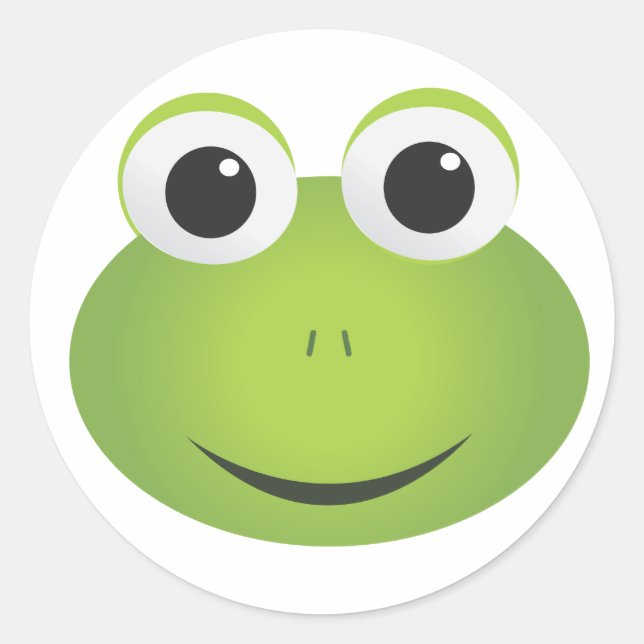 Frog Stickers Runt Klistermärke (Framsida)
