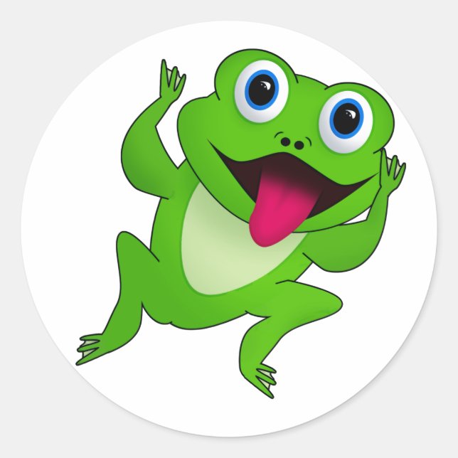 Frog Stickers Runt Klistermärke (Framsida)