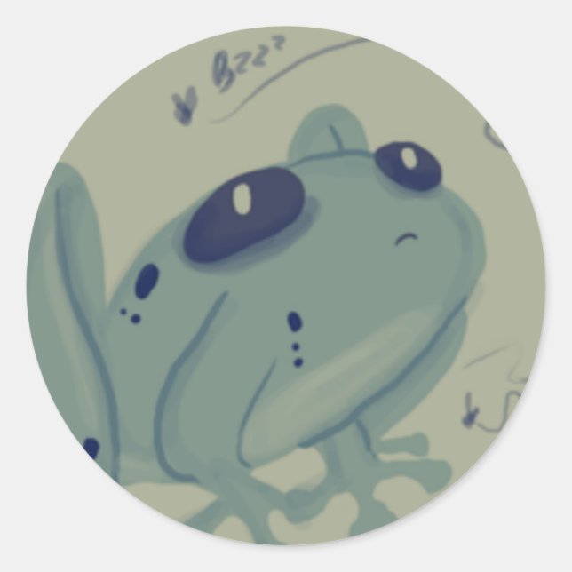 Frog Stickers Runt Klistermärke (Framsida)