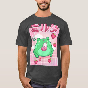 Frog Strawberry Mjölk Pastel Goth Funny Kawaii Toa T Shirt