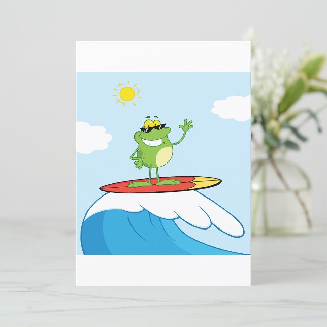 Frog Surfing Inbjudningar (Skapare uppladdad)