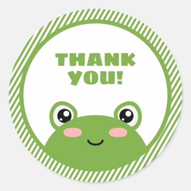 Frog Tack Sticker Runt Klistermärke (Framsida)