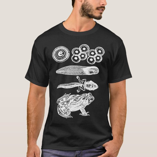 Frog Tadpole Metamorphosis Life Cycle Biology T Shirt (Framsida)