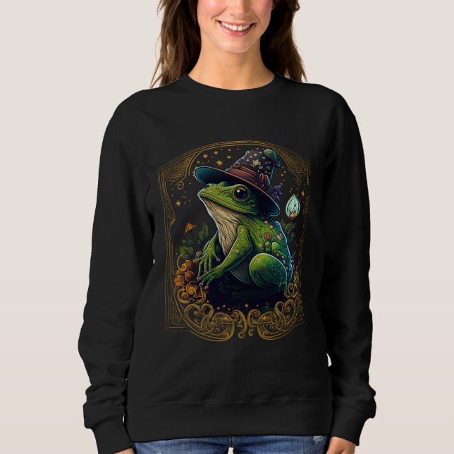 Frog Tarot Card Goth Emo Occult Astrology Women Gi T Shirt (Framsida)