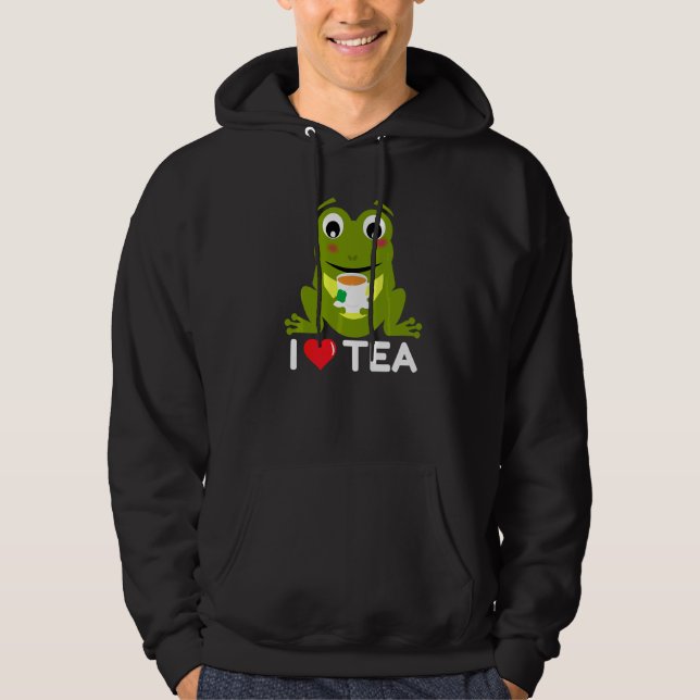 Frog Tea Tea Drinker Tea Mugg Hoodie (Framsida)