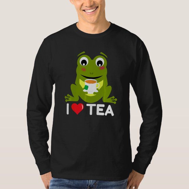 Frog Tea Tea Drinker Tea Mugg T Shirt (Framsida)
