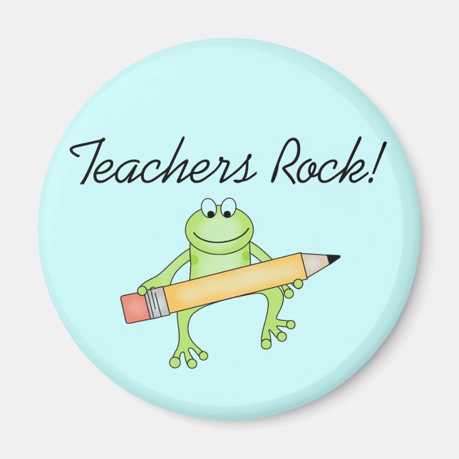 Frog Teacher Sten Tshirts och Gfits Magnet (Framsidan)