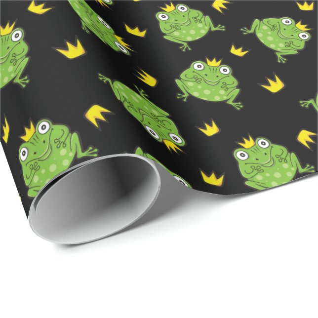 Frog Tecknad Mönster Presentpapper (Rullad Hörn)